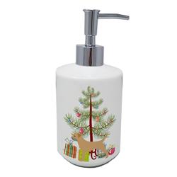 7 x 3.5 in. Unisex Border Terrier Merry Christmas Tree Ceramic Soap Dispenser