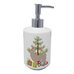 7 x 3.5 in. Unisex Llama Christmas Ceramic Soap Dispenser, Teal