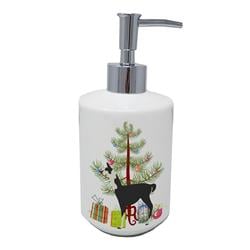 7 x 3.5 in. Unisex Llama Q Ara Christmas Ceramic Soap Dispenser, Teal