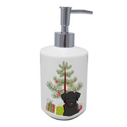 7 x 3.5 in. Unisex Christmas Tree & Black Labrador Ceramic Soap Dispenser