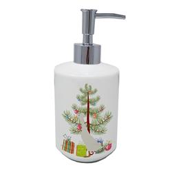 7 x 3.5 in. Unisex Bali Duck Christmas Ceramic Soap Dispenser, Teal