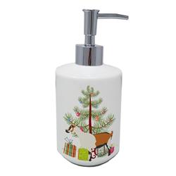 7 x 3.5 in. Unisex Alpine Goat Christmas Ceramic Soap Dispenser, Teal