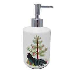 7 x 3.5 in. Unisex Sumatra Chicken Christmas Ceramic Soap Dispenser, Teal
