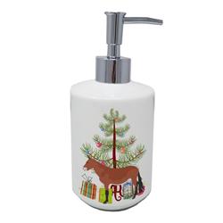 7 x 3.5 in. Unisex Mule Christmas Ceramic Soap Dispenser, Teal
