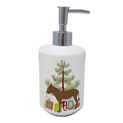 7 x 3.5 in. Unisex Cotentin Donkey Christmas Ceramic Soap Dispenser, Teal