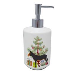 7 x 3.5 in. Unisex Catalan Donkey Christmas Ceramic Soap Dispenser, Teal