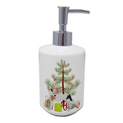 7 x 3.5 in. Unisex Cornish Rex Cat Merry Christmas Ceramic Soap Dispenser