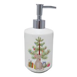 7 x 3.5 in. Unisex Minskin Cat Merry Christmas Ceramic Soap Dispenser