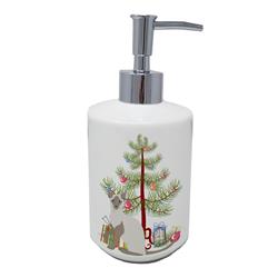 7 x 3.5 in. Unisex Siamese Modern Cat Merry Christmas Ceramic Soap Dispenser