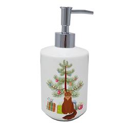 7 x 3.5 in. Unisex Somali Cat Merry Christmas Ceramic Soap Dispenser