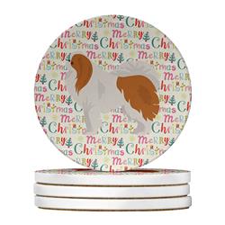 WDK1731RCS4 4 x 4 in. Unisex Japanese Chin No.1 Merry Christmas Large Sandstone Coasters - Pack of 4