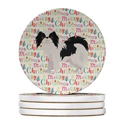 WDK1732RCS4 4 x 4 in. Unisex Japanese Chin No.2 Merry Christmas Large Sandstone Coasters - Pack of 4