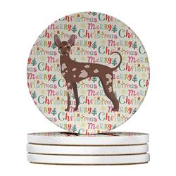WDK1748RCS4 4 x 4 in. Unisex Mexican Hairless Dog No.2 Merry Christmas Large Sandstone Coasters - Pack of 4