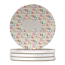 4 x 4 in. Unisex Kuvasz Merry Christmas Large Sandstone Coasters, Multi Color - Pack of 4