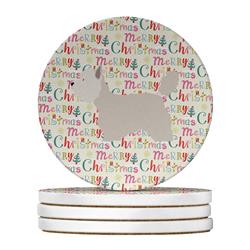 4 x 4 in. Unisex Westie Merry Christmas Large Sandstone Coasters, Multi Color - Pack of 4