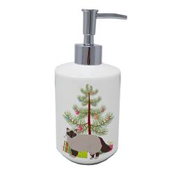 7 x 3.5 in. Unisex Birman Cat Merry Christmas Ceramic Soap Dispenser