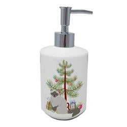 7 x 3.5 in. Unisex Birman Cat Merry Christmas Ceramic Soap Dispenser