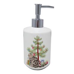 7 x 3.5 in. Unisex Foldex Exotic Fold Cat Merry Christmas Ceramic Soap Dispenser