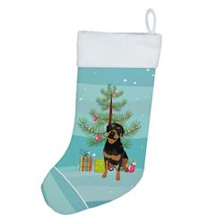 18 x 13.5 in. Unisex Rottweiler Black & Rust Christmas Christmas Stocking