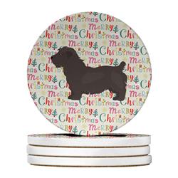 WDK1722RCS4 4 x 4 in. Unisex Glen of Imal No.1 Merry Christmas Large Sandstone Coasters - Pack of 4