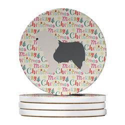 WDK2011RCS4 4 x 4 in. Unisex Old English Sheepdog Bobtail Large Sandstone Coasters, Multi Color - Pack of 4