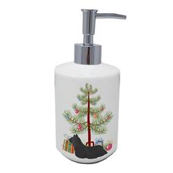 7 x 3.5 in. Unisex Skye Terrier Christmas Tree Ceramic Soap Dispenser