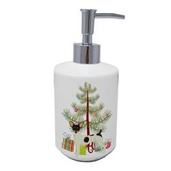 7 x 3.5 in. Unisex Toy Fox Terrier Christmas Tree Ceramic Soap Dispenser