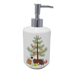 7 x 3.5 in. Unisex Borador Christmas Tree Ceramic Soap Dispenser