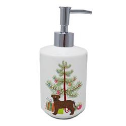 7 x 3.5 in. Unisex Bullboxer Christmas Tree Ceramic Soap Dispenser