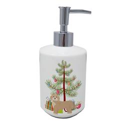 7 x 3.5 in. Unisex Cavachon Christmas Tree Ceramic Soap Dispenser