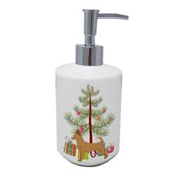 7 x 3.5 in. Unisex Tan Chion Christmas Tree Ceramic Soap Dispenser