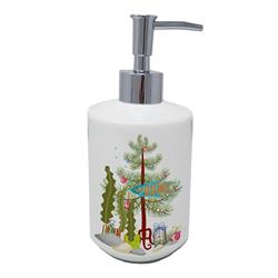 7 x 3.5 in. Unisex Paradise Fish Merry Christmas Ceramic Soap Dispenser