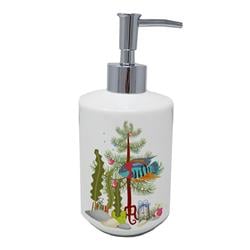 7 x 3.5 in. Unisex Severum Merry Christmas Ceramic Soap Dispenser