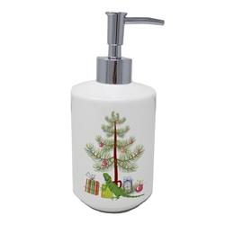 7 x 3.5 in. Unisex Iguana Merry Christmas Ceramic Soap Dispenser