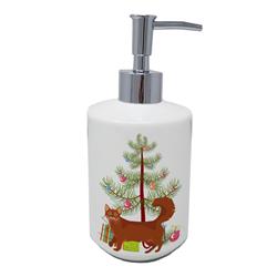 7 x 3.5 in. Unisex Somali Cat Merry Christmas Ceramic Soap Dispenser