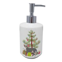 7 x 3.5 in. Unisex Sphynx No.2 Cat Merry Christmas Ceramic Soap Dispenser