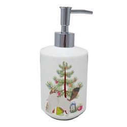 7 x 3.5 in. Unisex Turkish Van Cat Merry Christmas Ceramic Soap Dispenser