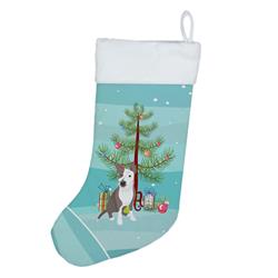18 x 13.5 in. Unisex Pit Bull Blue No.4 Christmas Christmas Stocking