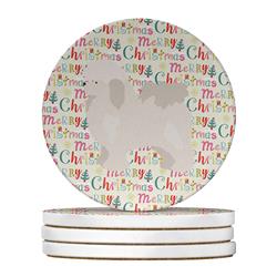 WDK1698RCS4 4 x 4 in. Unisex Bolognese Merry Christmas Large Sandstone Coasters - Pack of 4