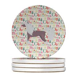WDK1705RCS4 4 x 4 in. Unisex Chinese Crested No.2 Merry Christmas Large Sandstone Coasters - Pack of 4