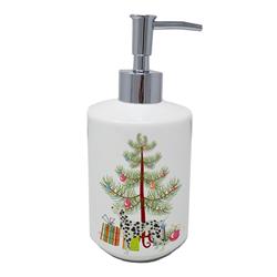 7 x 3.5 in. Unisex Dalmatian Christmas Tree Ceramic Soap Dispenser