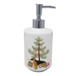 7 x 3.5 in. Unisex German Shepherd Christmas Tree Ceramic Soap Dispenser