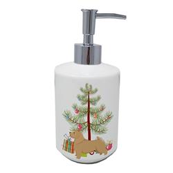 7 x 3.5 in. Unisex Norwich Terrier Christmas Tree Ceramic Soap Dispenser