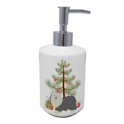 CK3552SOAP 7 x 3.5 in. Unisex Old English Sheepdog Christmas Tree Ceramic Soap Dispenser