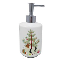 7 x 3.5 in. Unisex Papillon Christmas Tree Ceramic Soap Dispenser