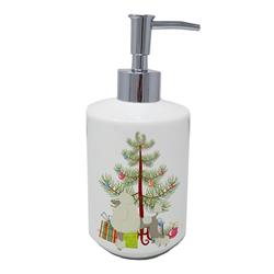 7 x 3.5 in. Unisex Poodle Christmas Tree Ceramic Soap Dispenser