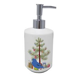 7 x 3.5 in. Unisex Bunting Merry Christmas Ceramic Soap Dispenser