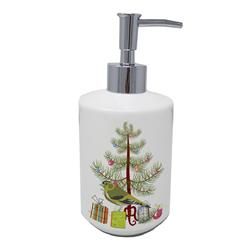 7 x 3.5 in. Unisex Siskin Merry Christmas Ceramic Soap Dispenser