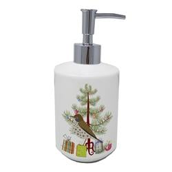 7 x 3.5 in. Unisex Thrush Merry Christmas Ceramic Soap Dispenser
