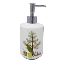 CK4496SOAP 7 x 3.5 in. Unisex Amazon Parrot Merry Christmas Ceramic Soap Dispenser